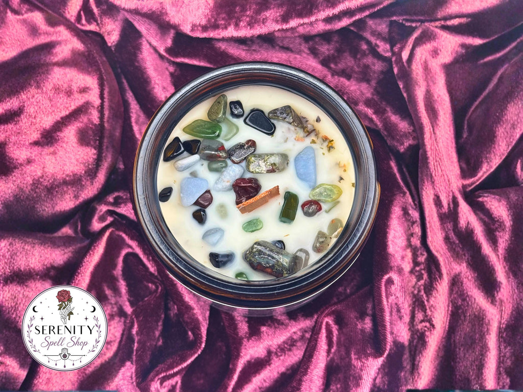 Dragons Blood Protection Candle, Spell Candle, Mindfulness Intention Candle, Manifestation Crystal Healing Candle, Negative Energy Candle