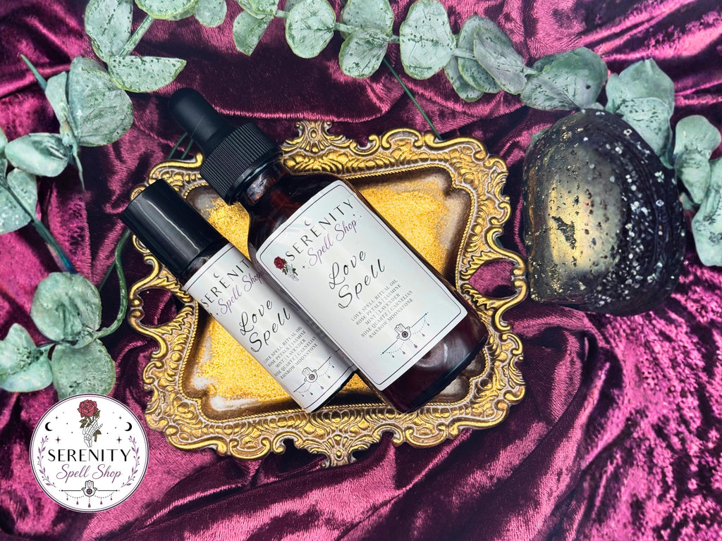 Love Spell Ritual Oil – Soulmate Attraction | Manifestation Oil with Rose Quartz, Moonstone, Jasmine | Feminine Energy & Romance Spell Oil