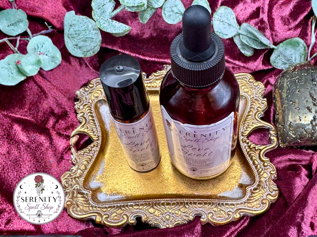Love Spell Ritual Oil – Soulmate Attraction | Manifestation Oil with Rose Quartz, Moonstone, Jasmine | Feminine Energy & Romance Spell Oil