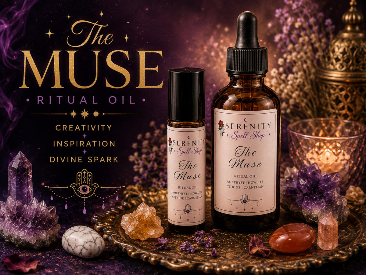 The Muse – Creativity Ritual Oil | Citrine, Carnelian, Amethyst Howlite | Manifestation Oil for Artists, Writers | Creative Flow Inspiration