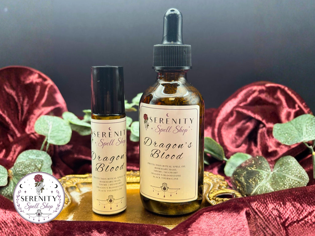Dragon’s Blood– Ritual Protection Oil | Black Tourmaline, Lapis Lazuli | Spiritual Shielding, Energy Clearing & Emotional Grounding