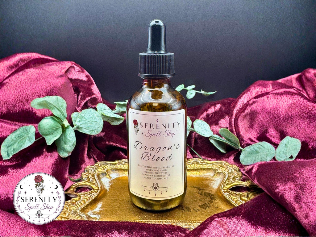 Dragon’s Blood– Ritual Protection Oil | Black Tourmaline, Lapis Lazuli | Spiritual Shielding, Energy Clearing & Emotional Grounding