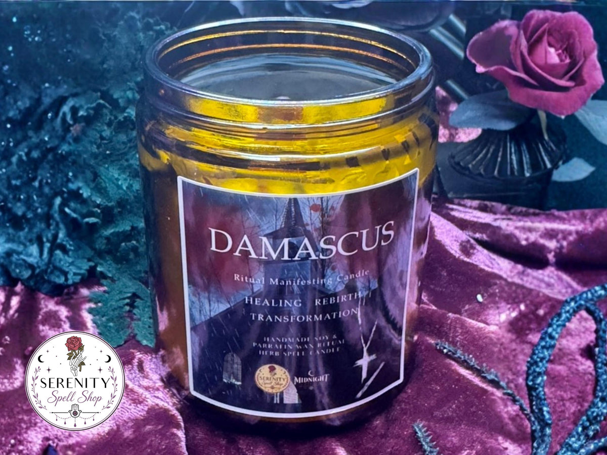 DAMASCUS | Midnight Mass Inspired Horror Movie Candle - Halloween Manifesting - Midnight Screening Collection