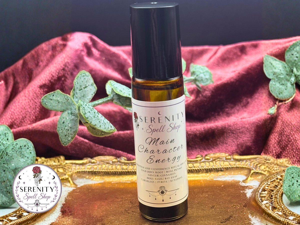 Main Character Energy Ritual Oil – Confidence, Magnetism & Personal Power | Carnelian, Pyrite, Sunstone | Success, Attraction, Empowerment
