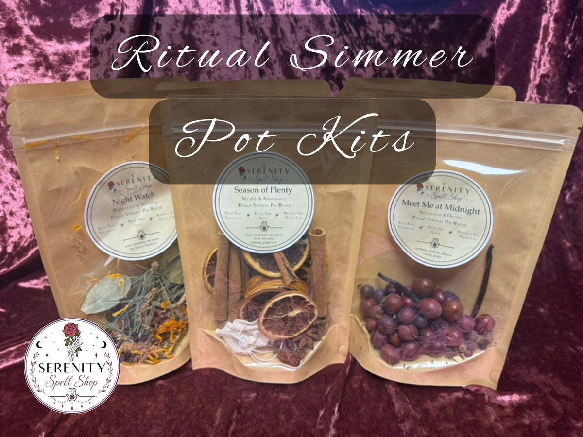 Ritual Simmer Pot Kits | Witchy Simmer Pot | Home Cleansing Ritual | Love, Abundance, Protection & Healing Spell Kit | Samhain Witch Gift