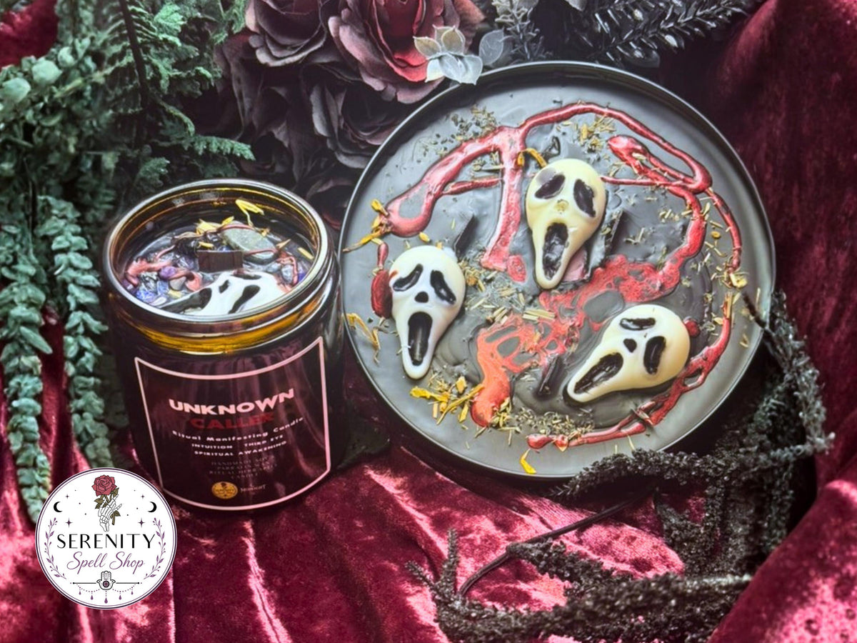 UNKNOWN CALLER Candle | Inspired by SCREAM - Horror Movie Manifestation Candle