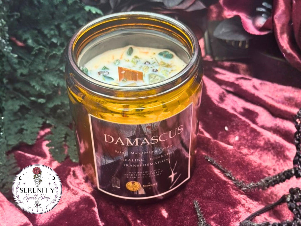 DAMASCUS | Midnight Mass Inspired Horror Movie Candle - Halloween Manifesting - Midnight Screening Collection
