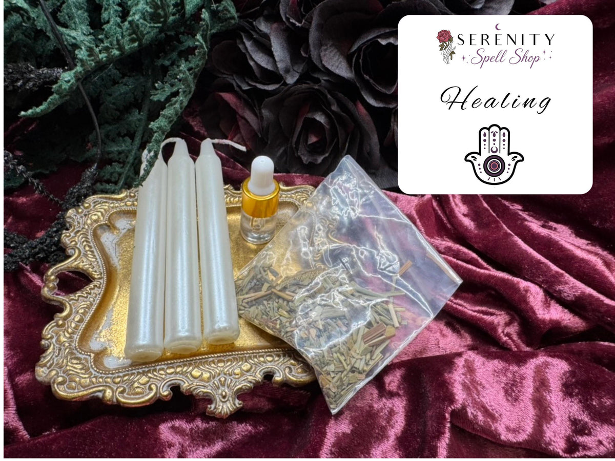 DIY Dressed Candle Spell Kit | Make Your Own Ritual Candles | Chime Candles, Herbs & Oil | Witchcraft Kit | Candle Magic